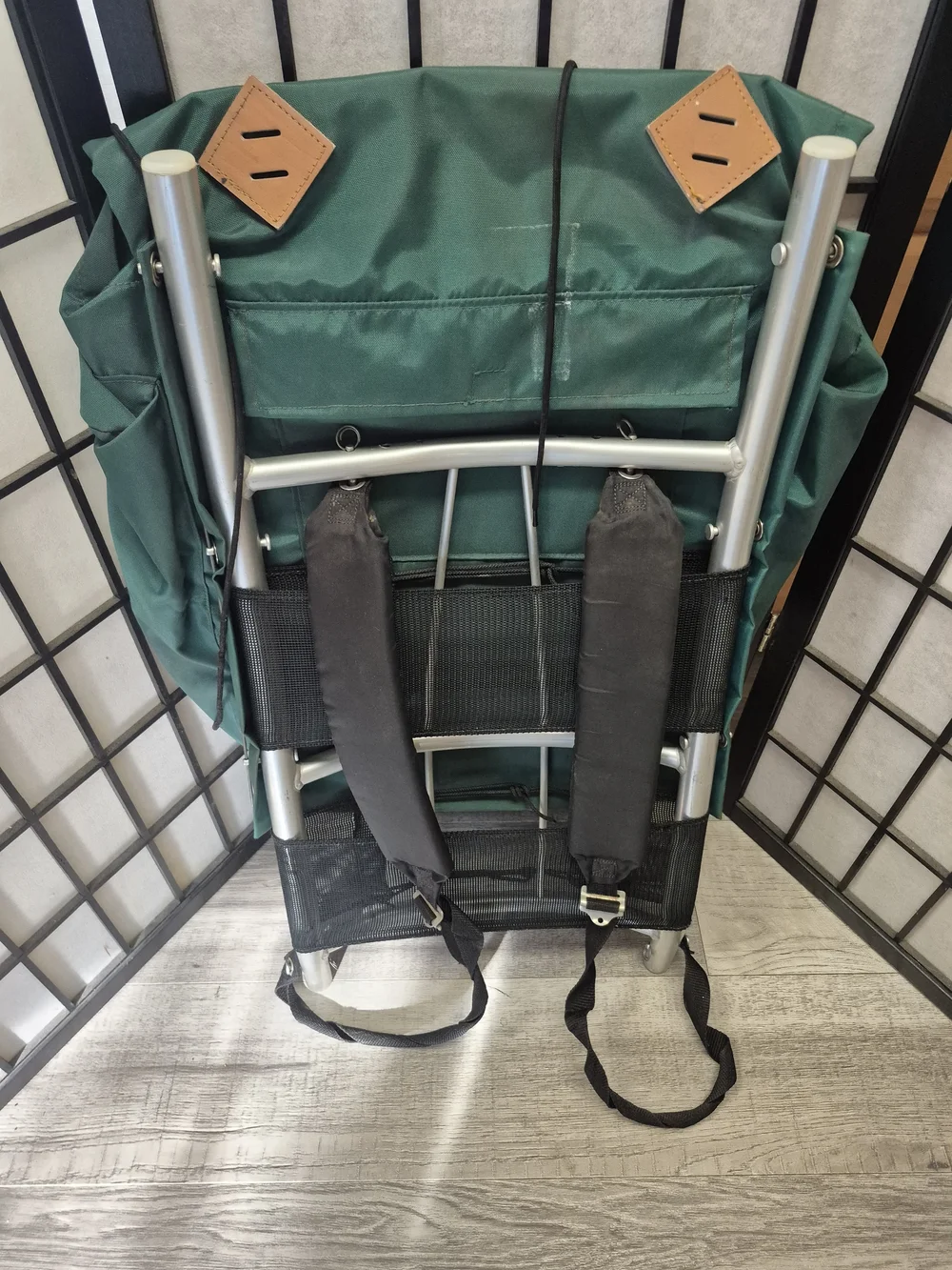 Vintage Aluminum CAMP WAYS External Frame Backpack Made in USA Green Nylon